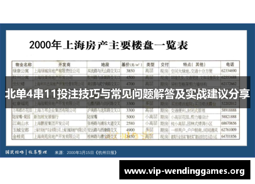 北单4串11投注技巧与常见问题解答及实战建议分享
